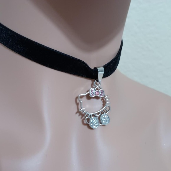 Silver tone pink bow hello - Picture 6 of 7